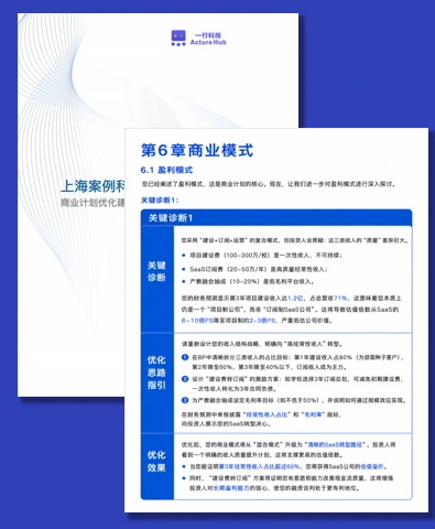 UNI 商业优化报告示例，包含商业模式诊断与优化建议
